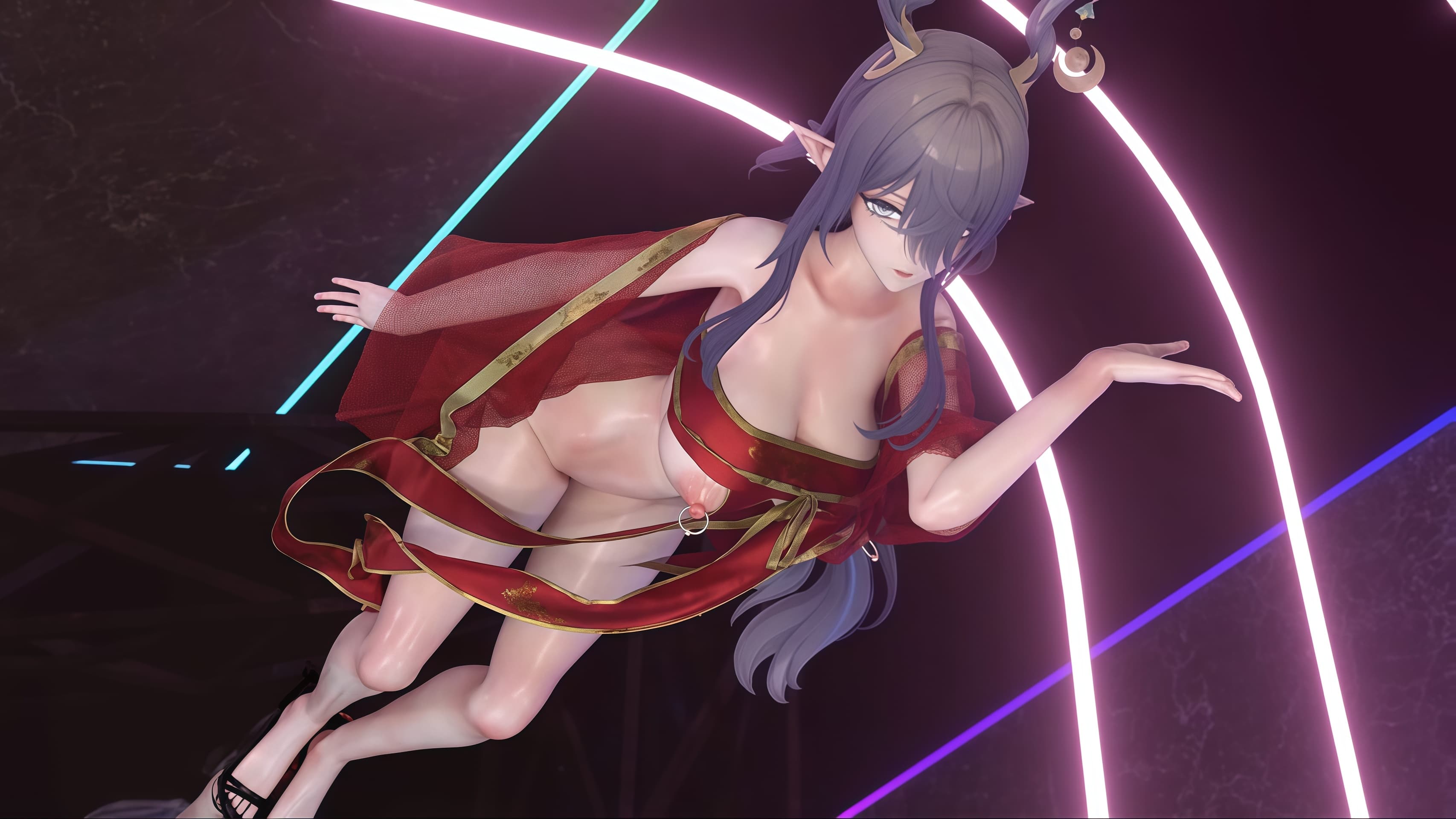 菈乌玛带着性感乳环跳舞